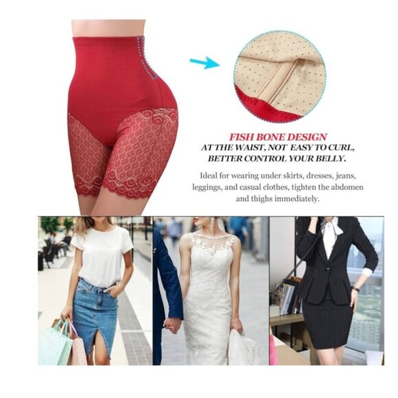 Butt Lifter Body Shaper Shorts Red lace Faja Size XXL - Picture 8 of 14